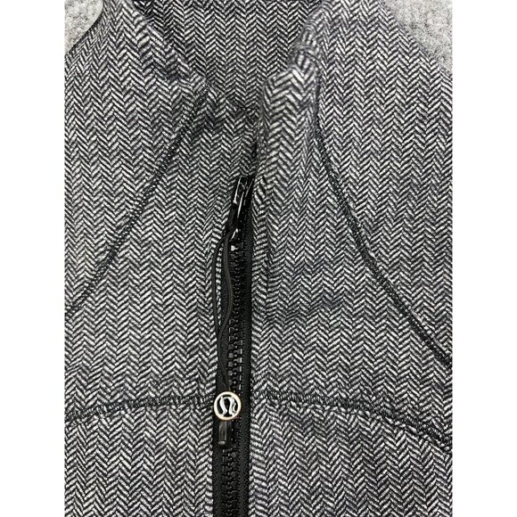 Lululemon Define Jacket Women's Gray Herringbone Full Zip Pockets Thumb Holes - Picture 2 of 6